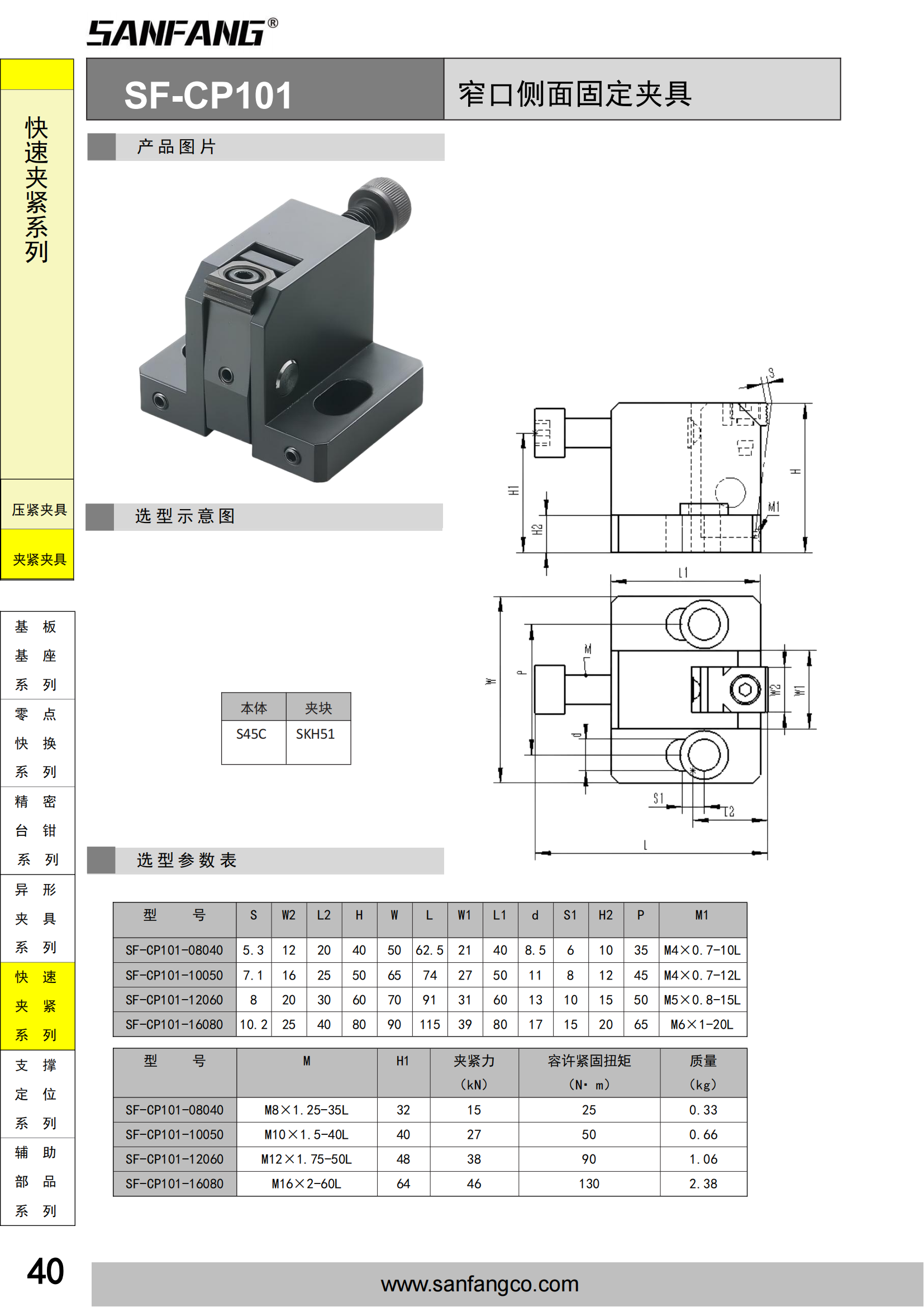 窄口側面固定夾具
